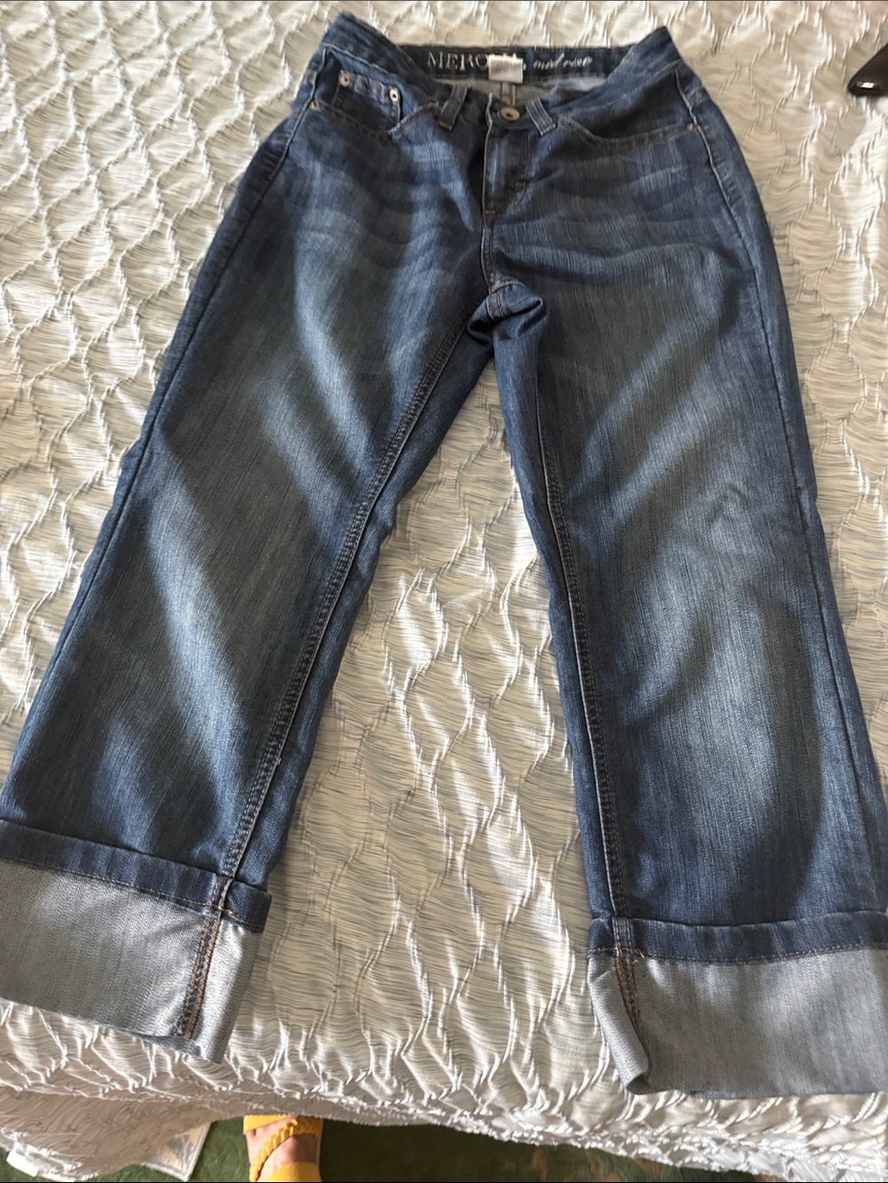 Women’s size 2 Dark Blue Bootcut Jeans with Cuffed Hem